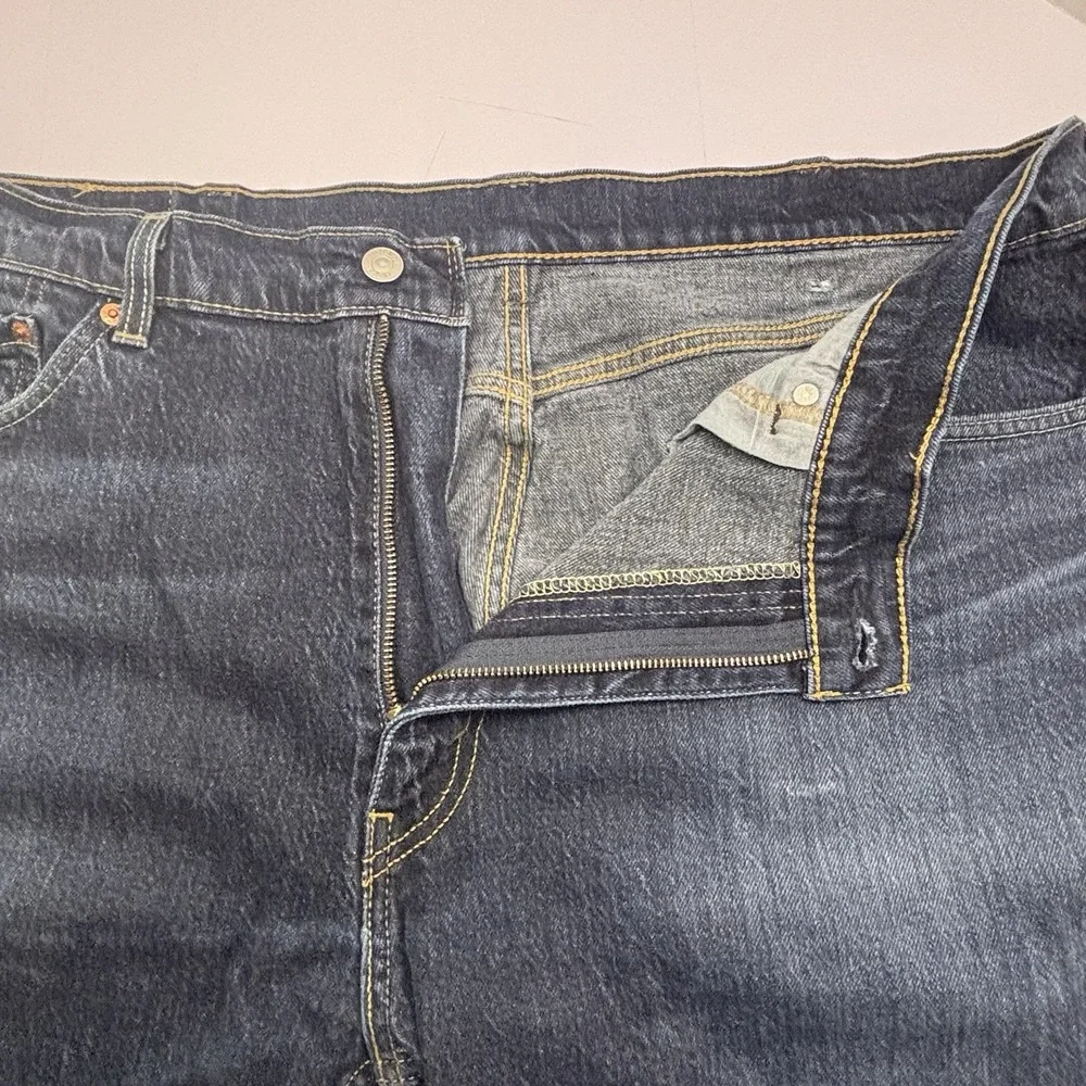 Levi's 505 Regular Fit Jeans 40x32‎ Straight Leg Zip Fly Classic Denim Dark Blue